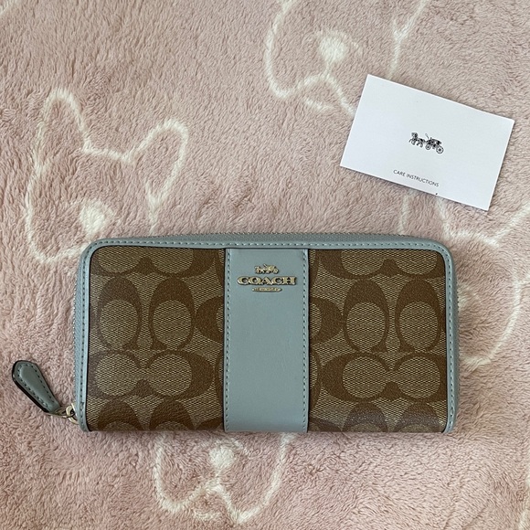 Coach Handbags - Coach Brown and Gray Signature Wallet
